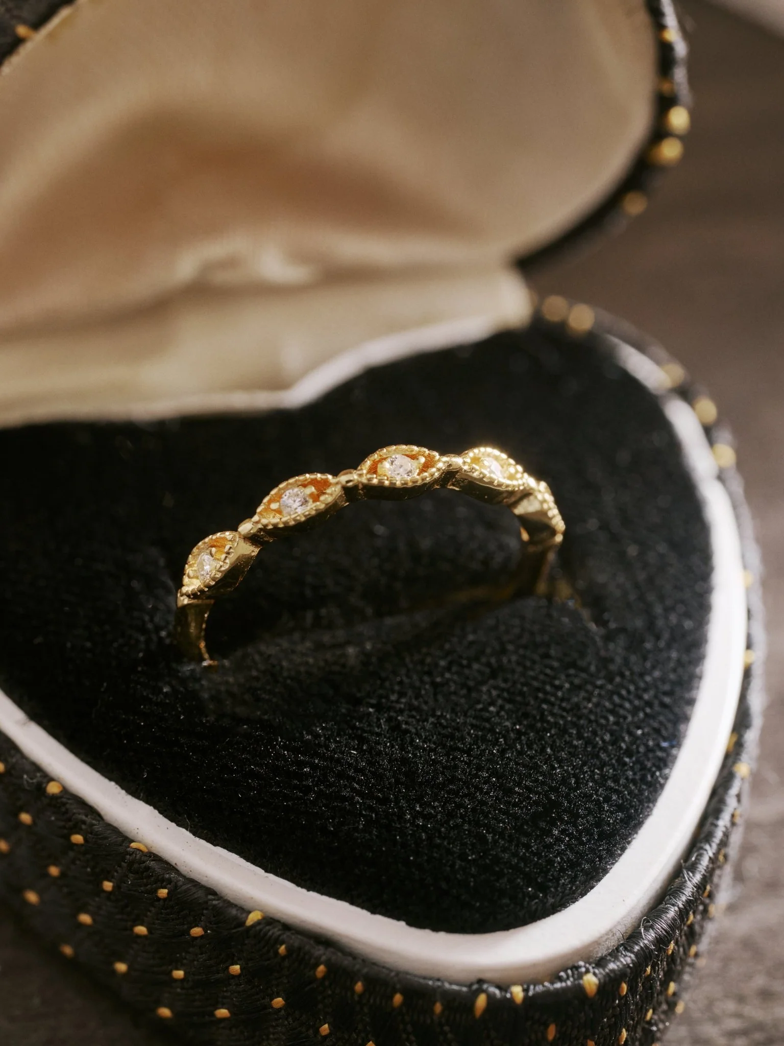 14K Solid Gold Evelyn Marquise Diamond Band - Image 4