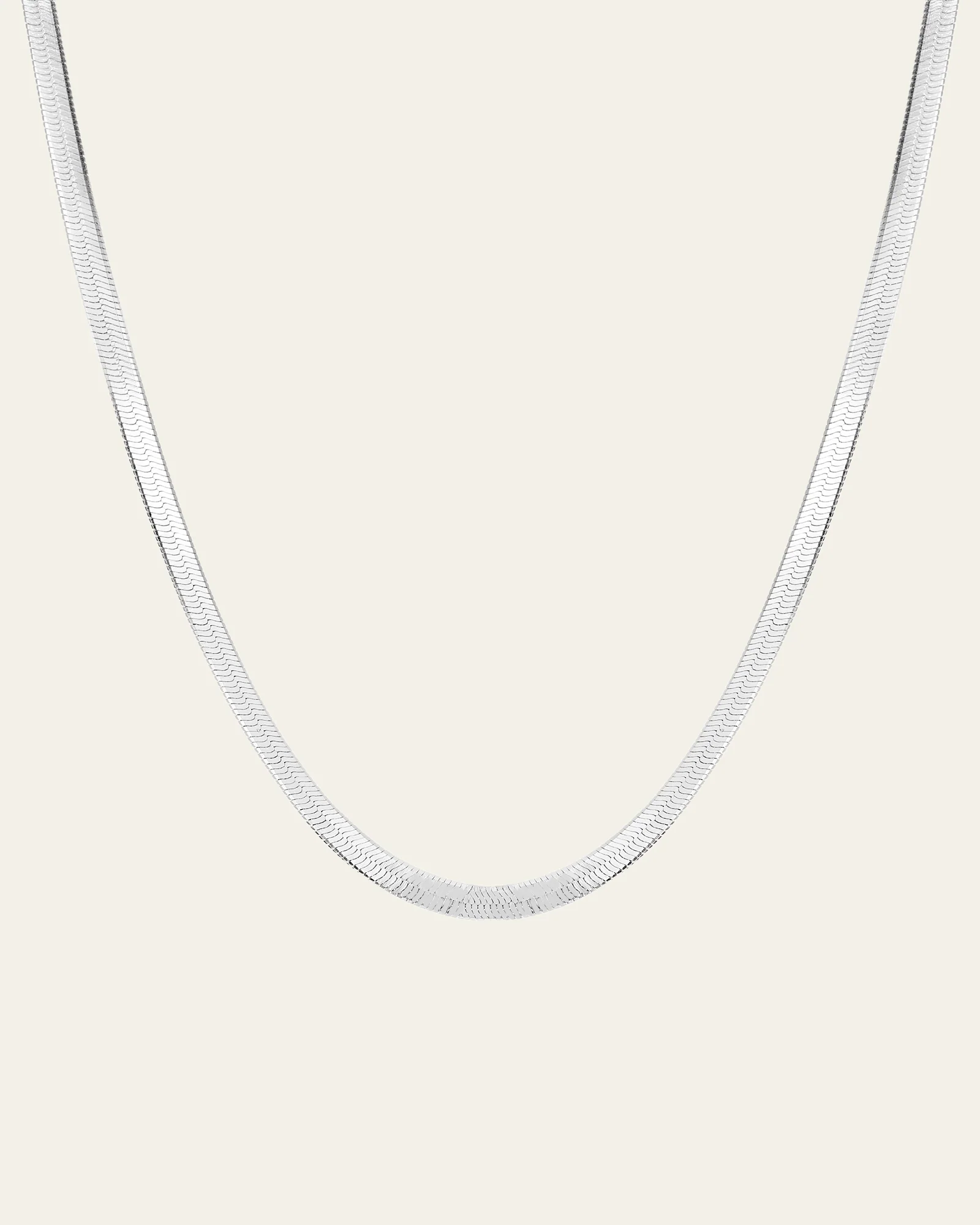 3.5mm Herringbone Chain Necklace - Image 4