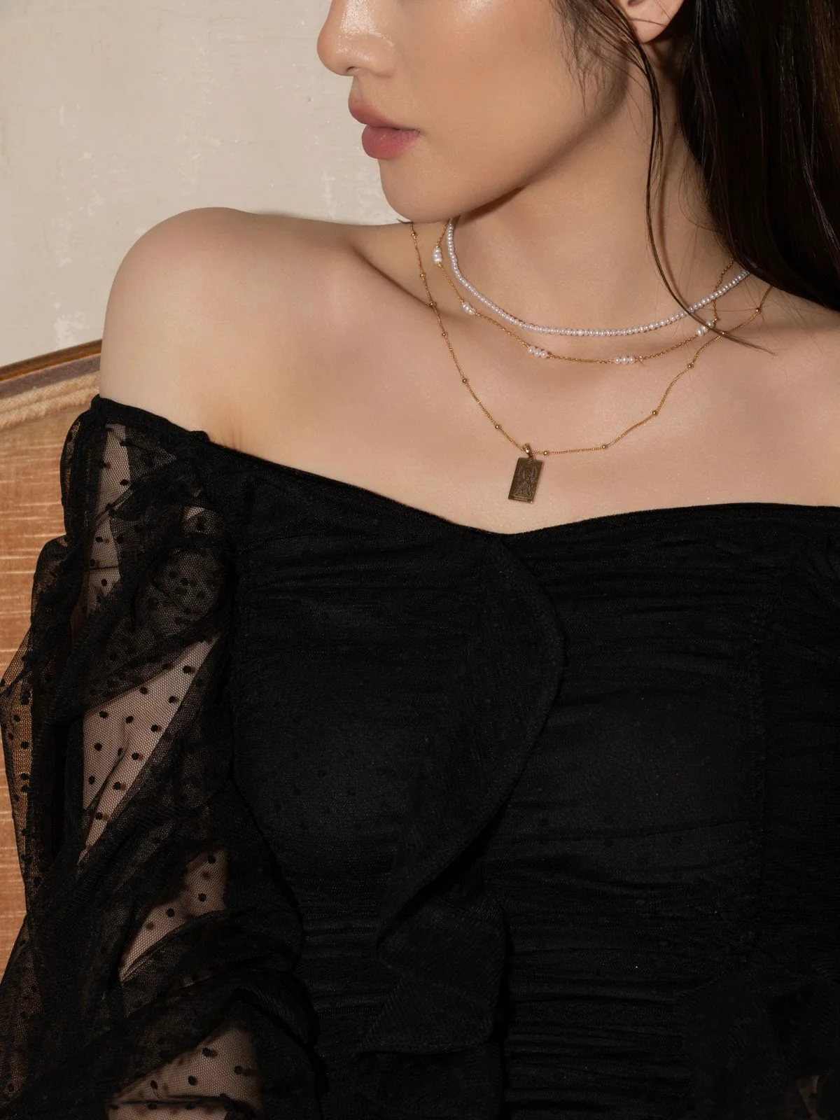 3mm Pearl Chain Necklace - Image 11