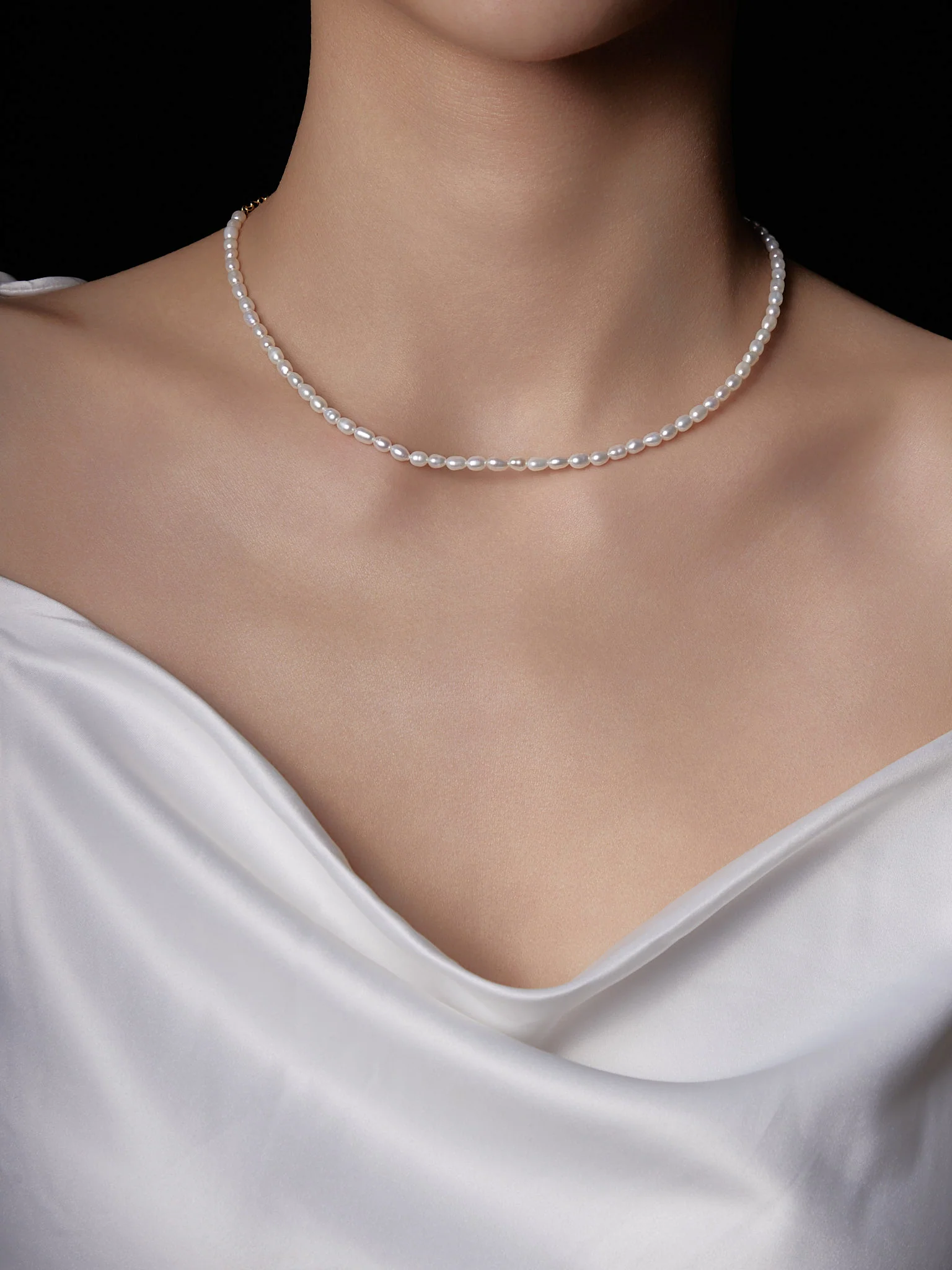 3mm Pearl Chain Necklace - Image 8