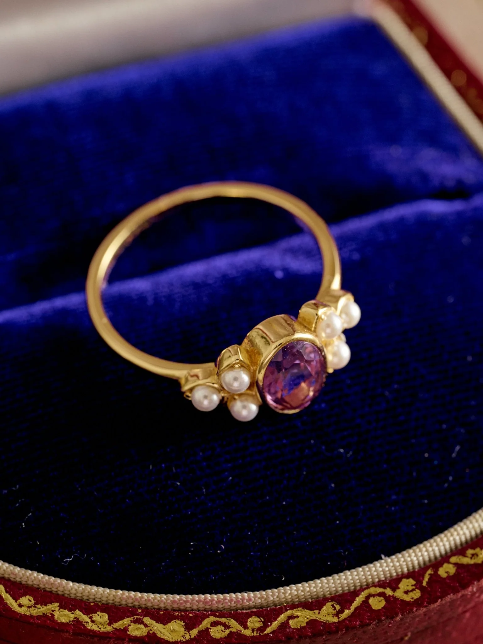 Amelie Amethyst Pearl Ring - Image 7