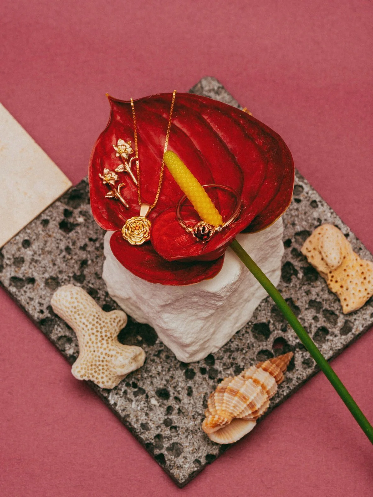 Elsa Carnation Garnet Necklace - Image 9