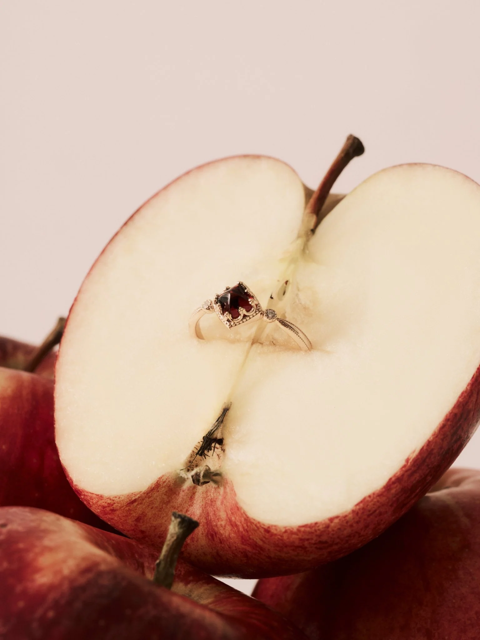 14K Solid Gold Carena Garnet Ring - Image 3