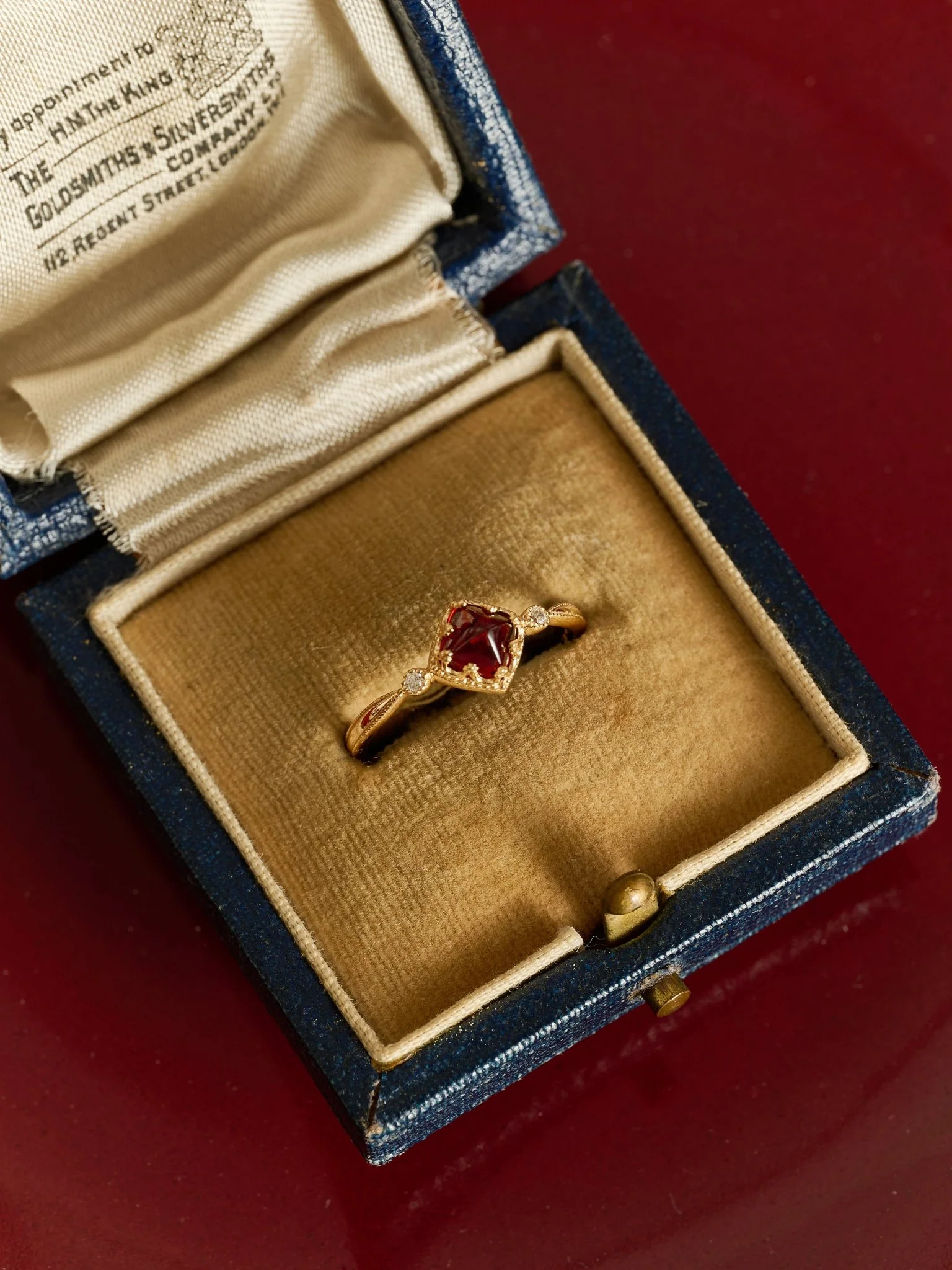 14K Solid Gold Carena Garnet Ring - Image 6
