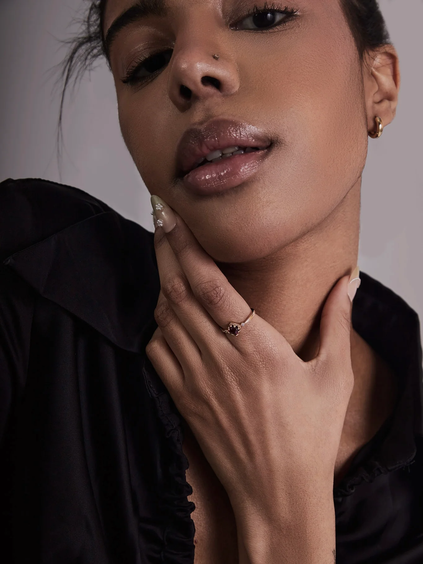 14K Solid Gold Carena Garnet Ring - Image 7