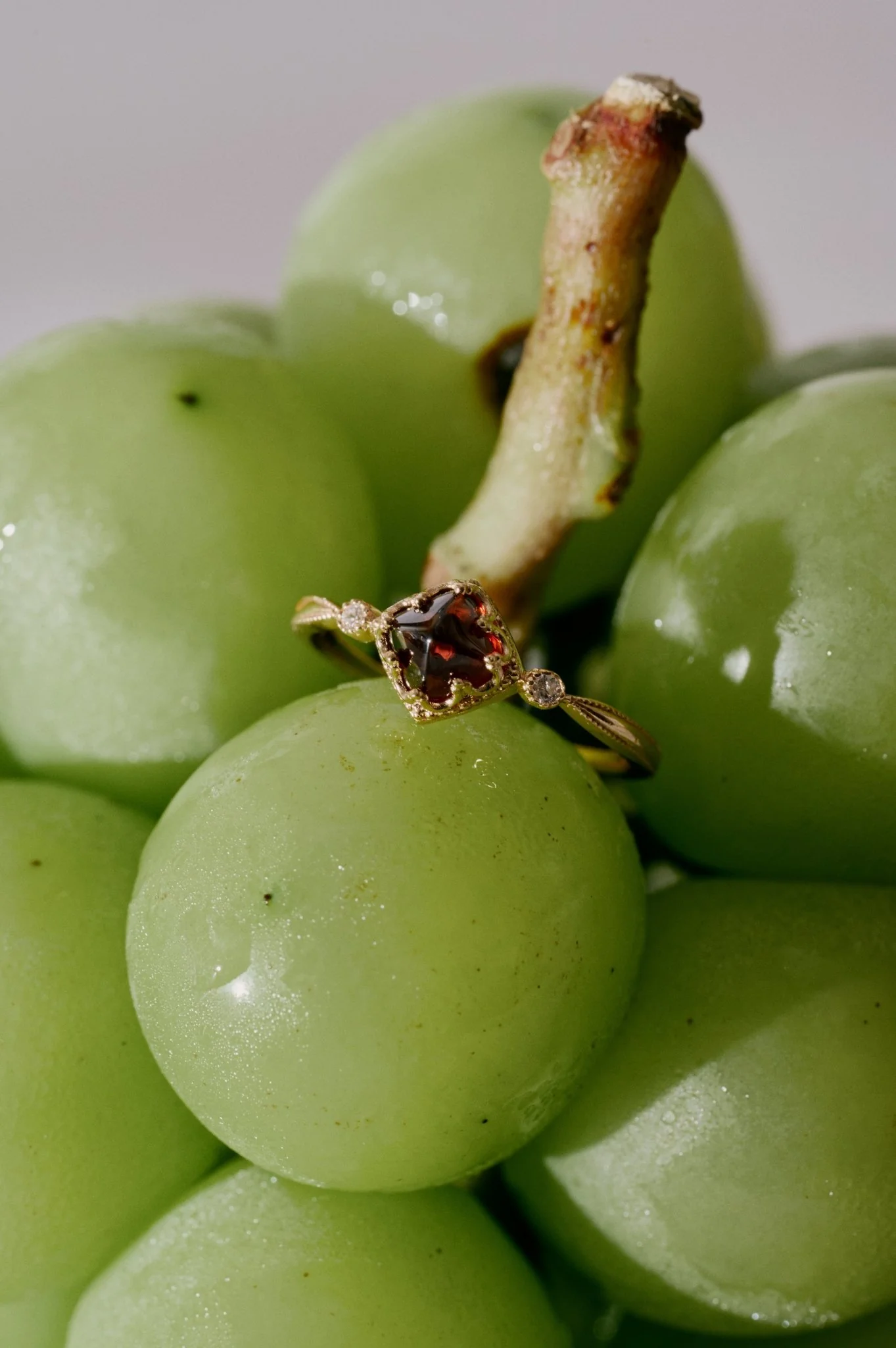 14K Solid Gold Carena Garnet Ring - Image 9