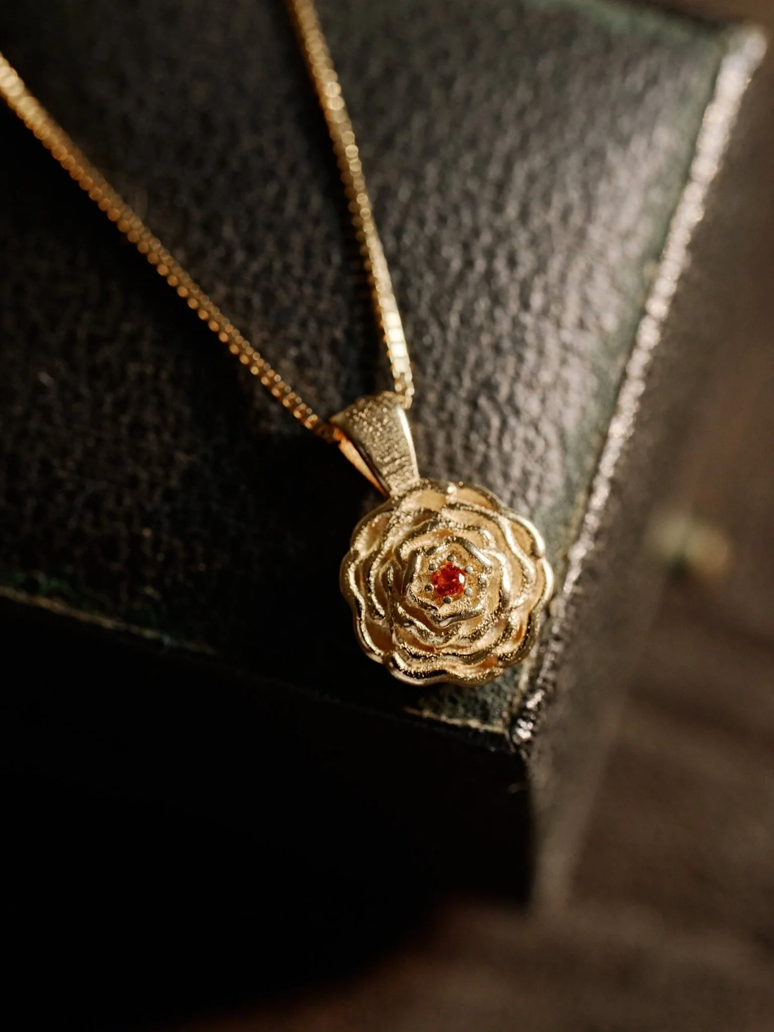 Elsa Carnation Garnet Necklace - Image 3