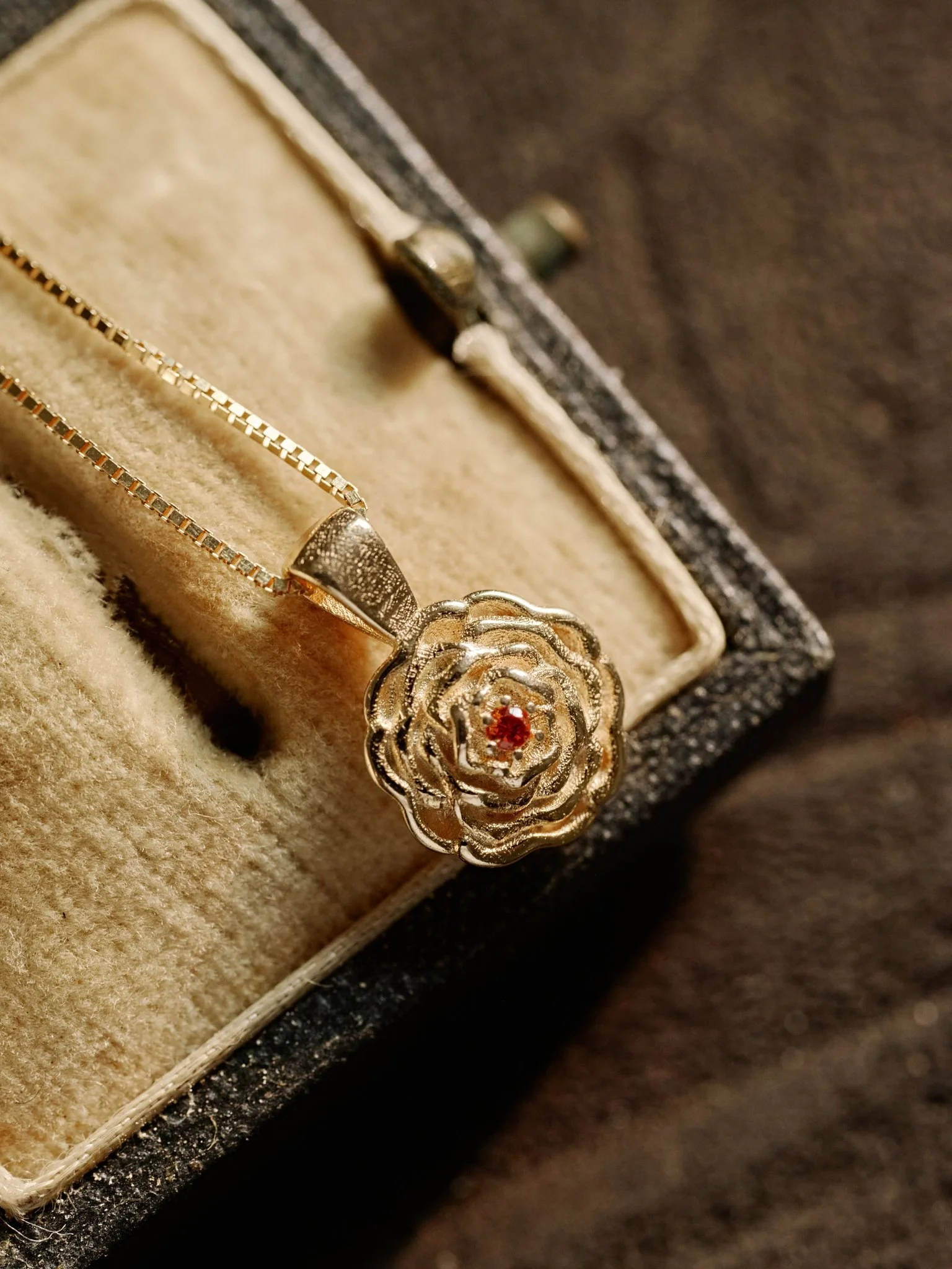 Elsa Carnation Garnet Necklace - Image 6