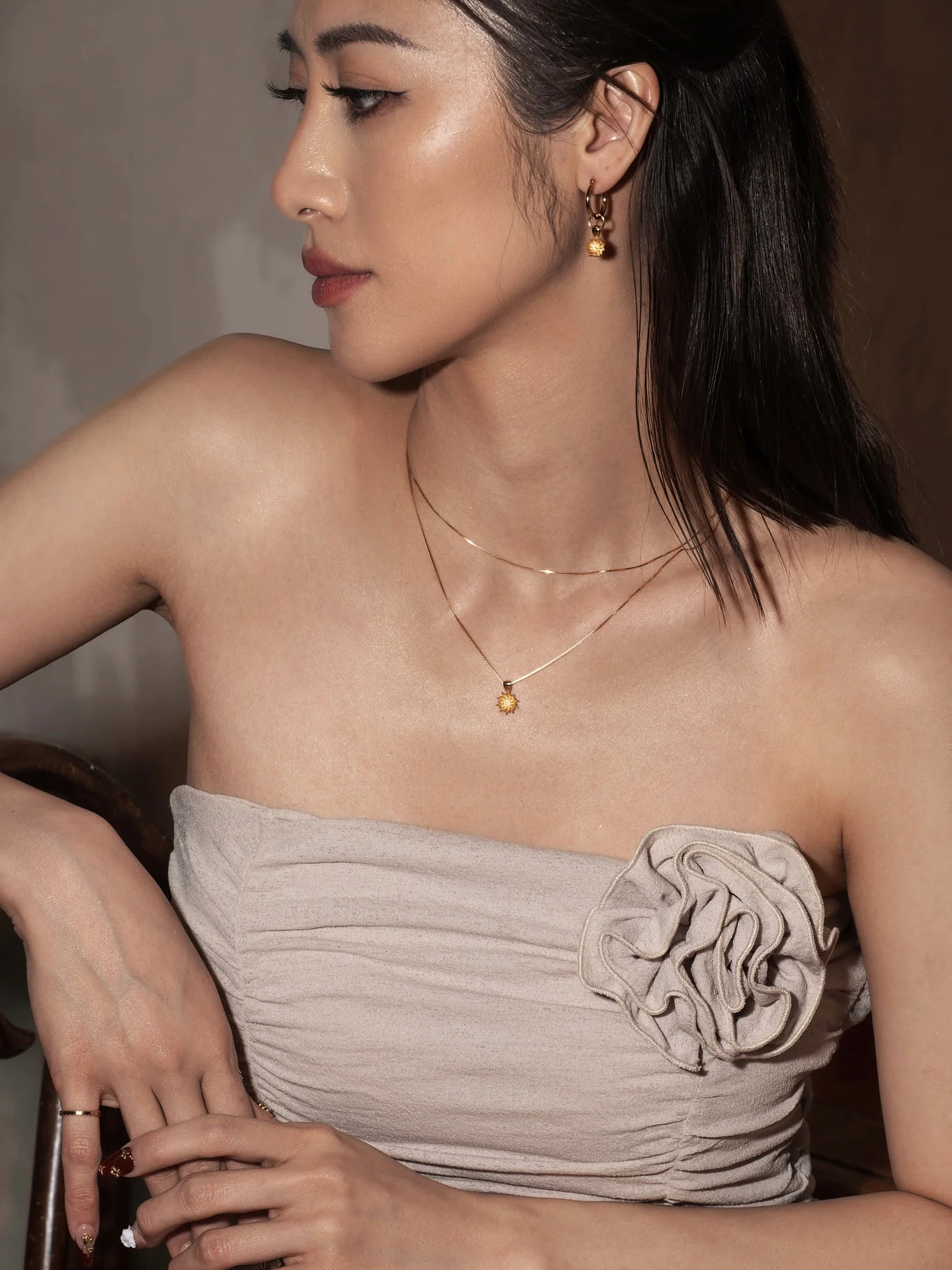 Elsa Chrysanthemum Citrine Necklace - Image 3