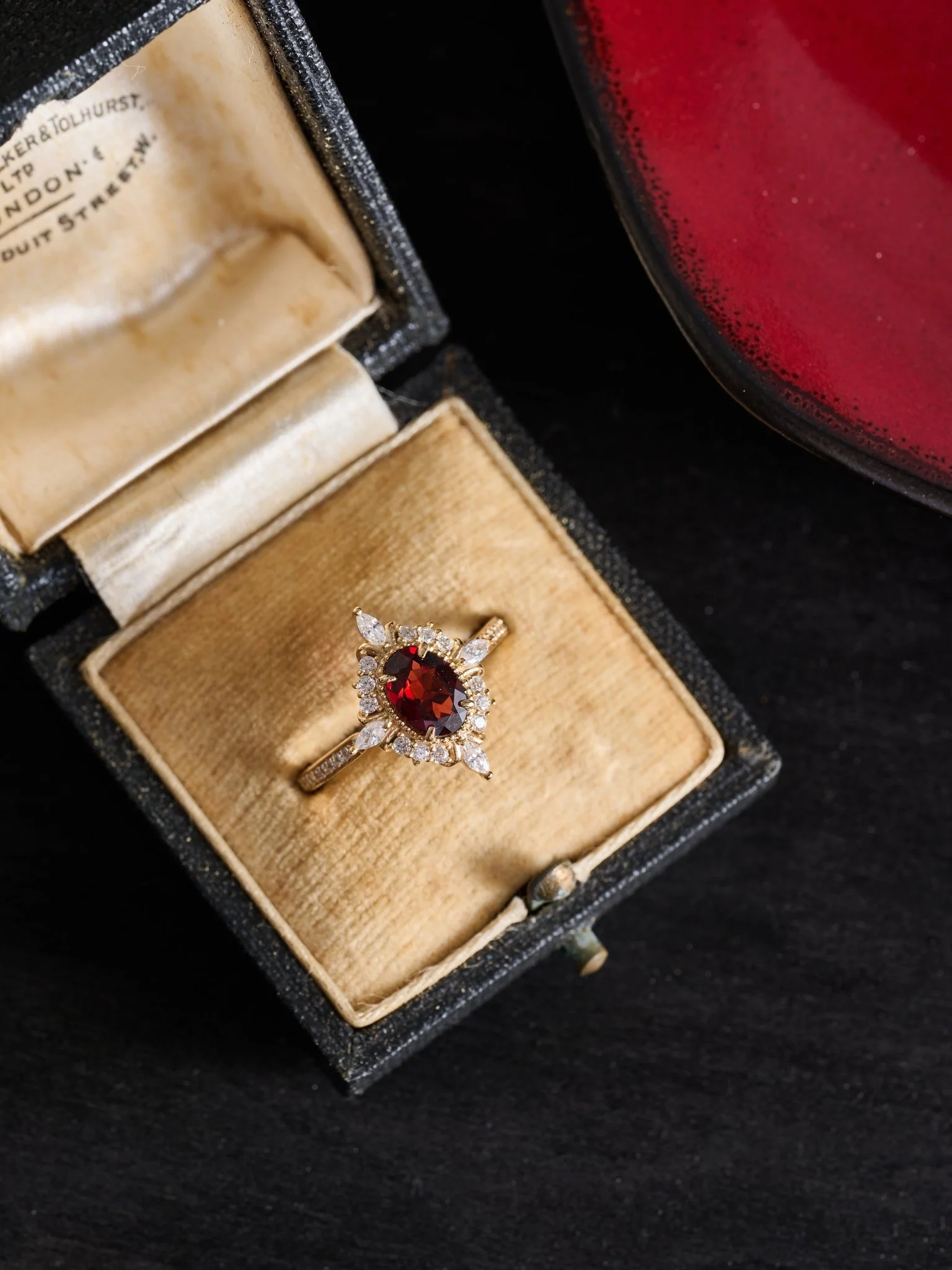 Claire Garnet Diamond Ring - Image 5