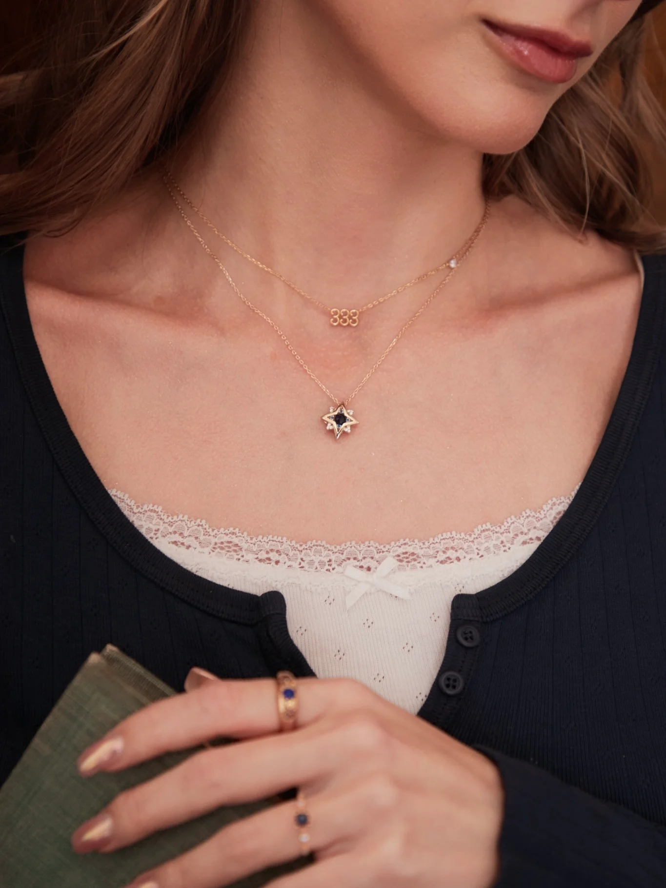 New York Sapphire Pentagram Necklace - Image 3