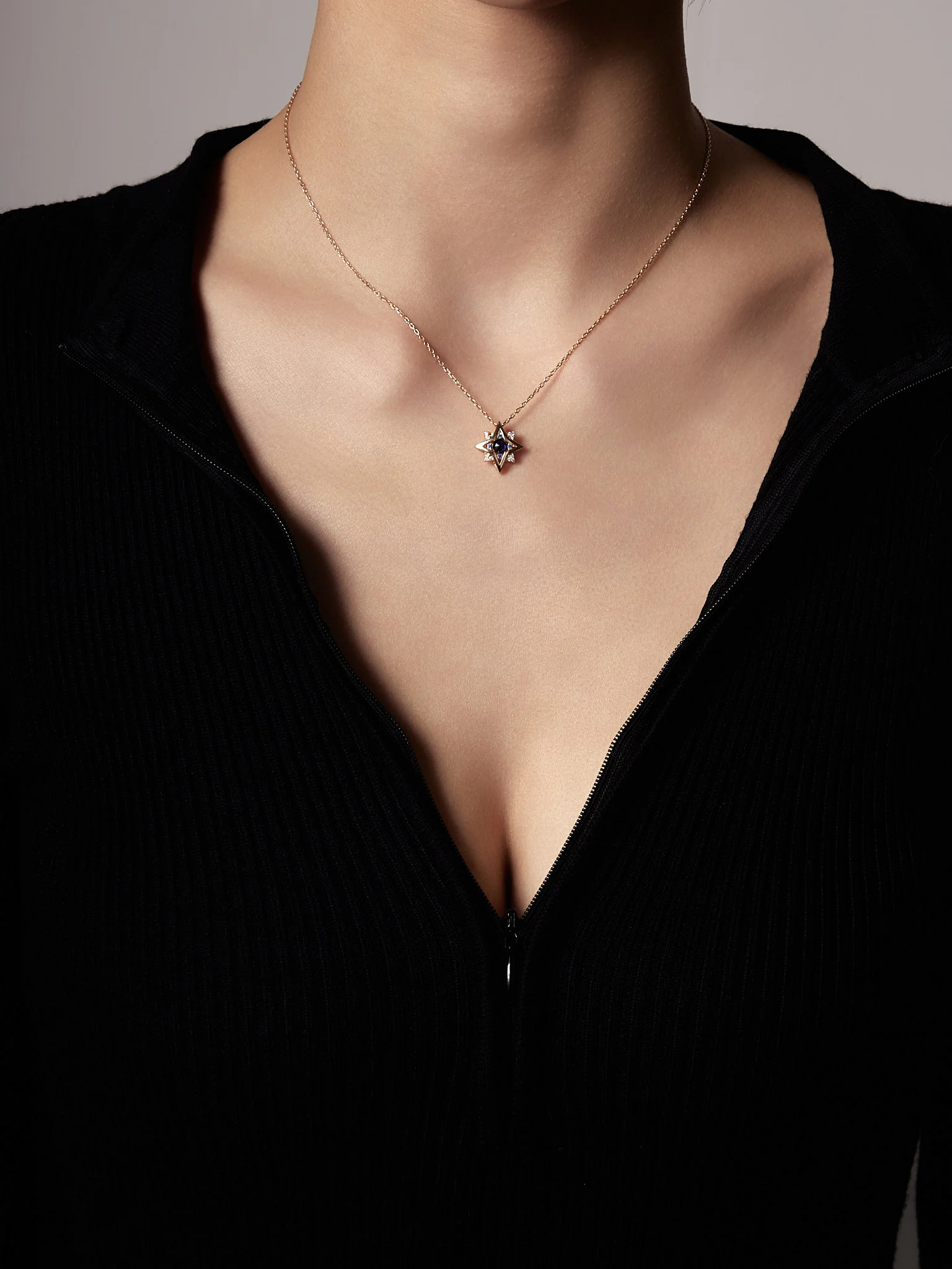 New York Sapphire Pentagram Necklace - Image 7