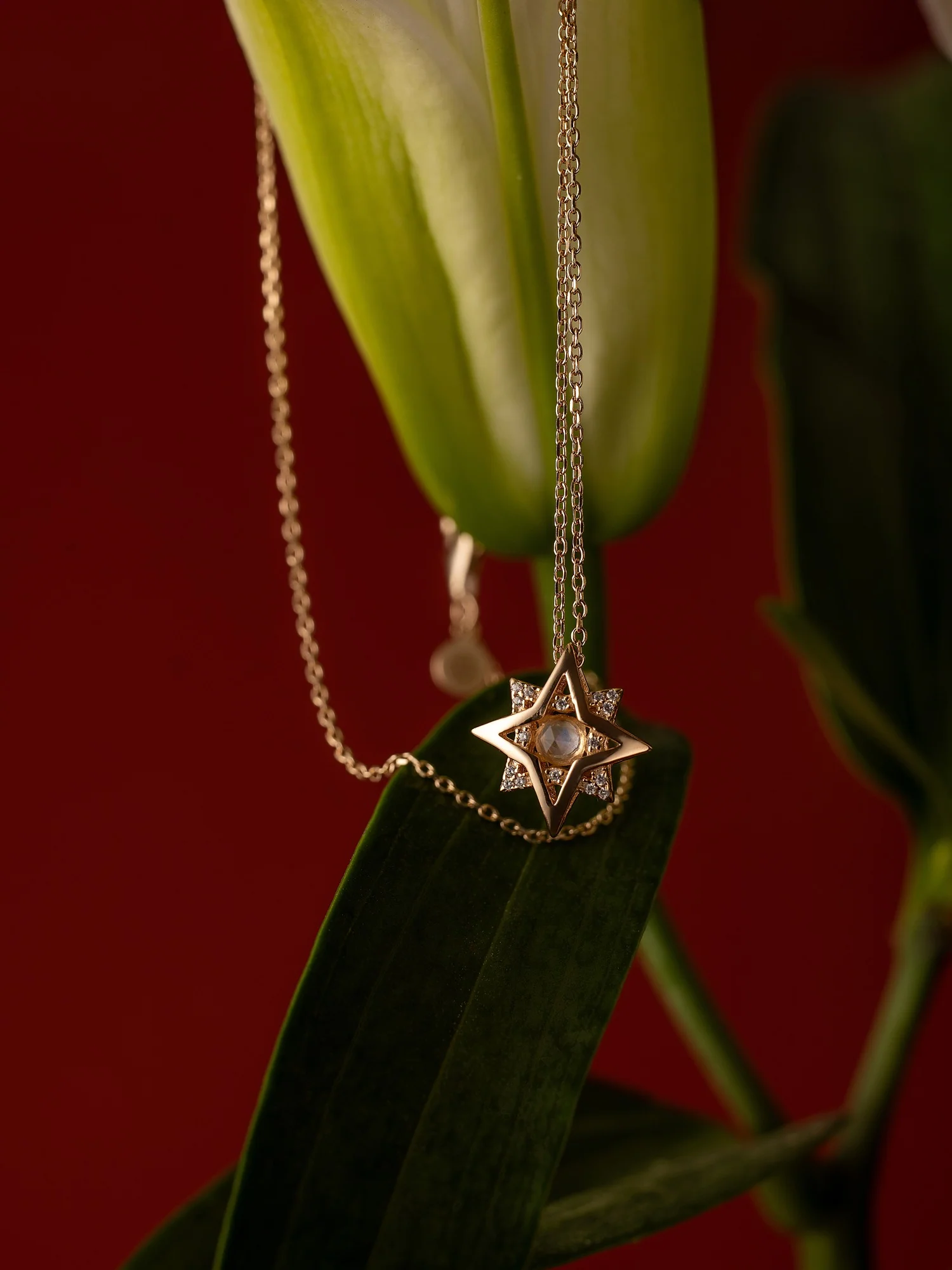 New York Moonstone Pentagram Necklace - Image 3