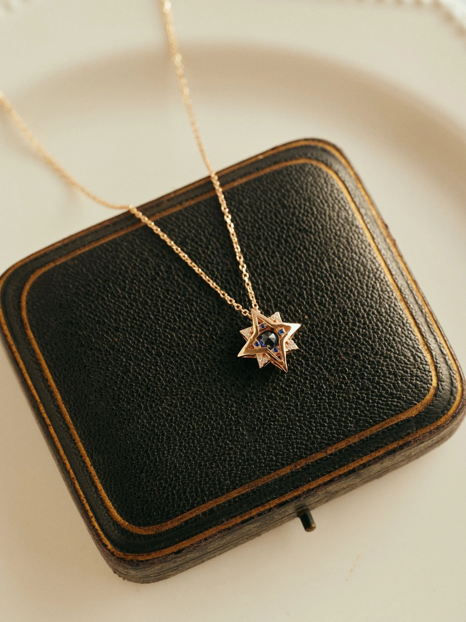 New York Sapphire Pentagram Necklace - Image 8