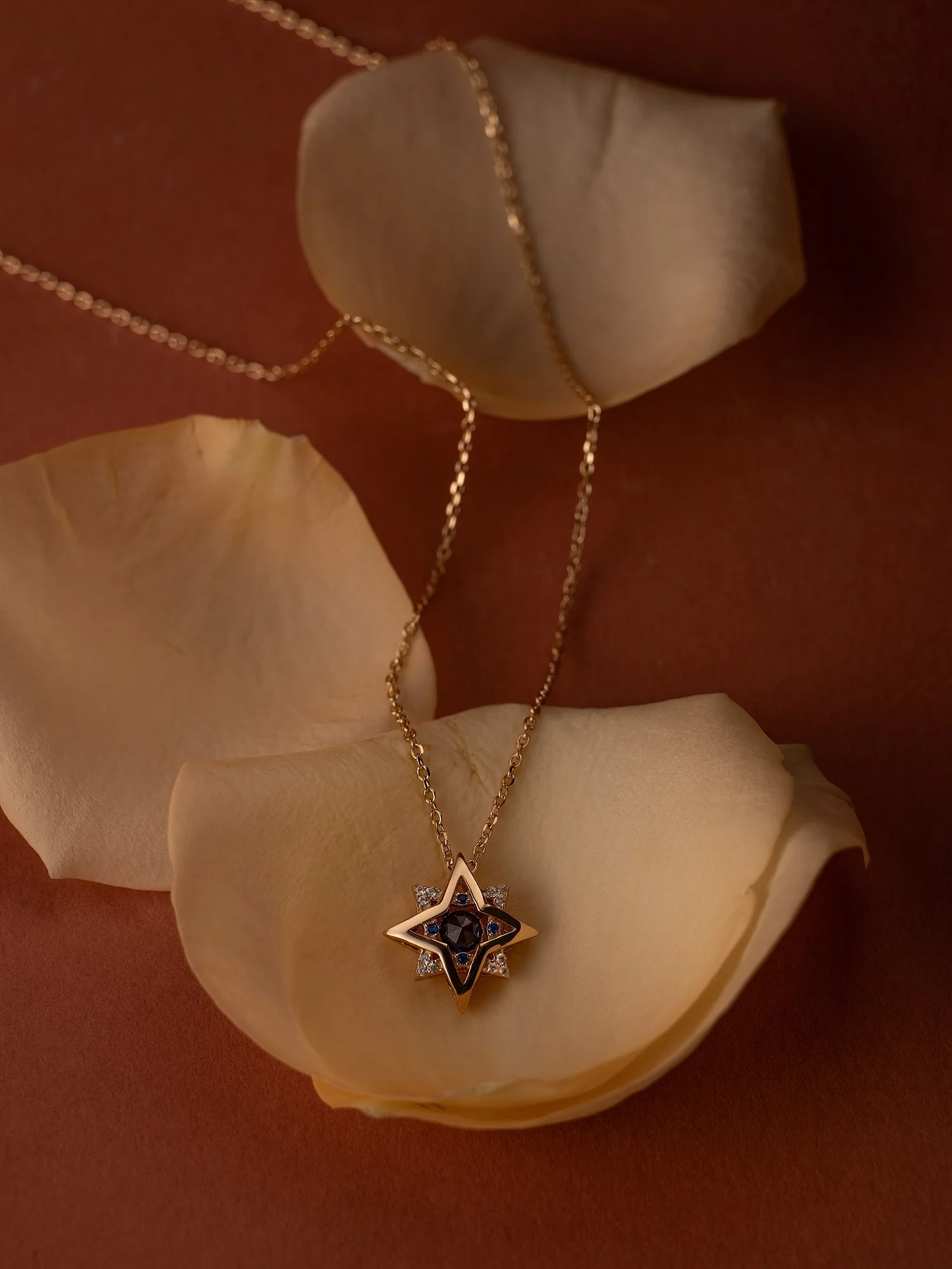 New York Sapphire Pentagram Necklace - Image 9