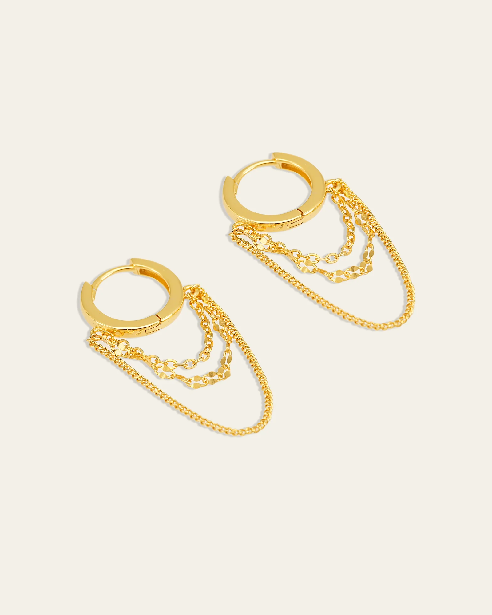 Sleeper Chain Hoop Earrings - Image 11