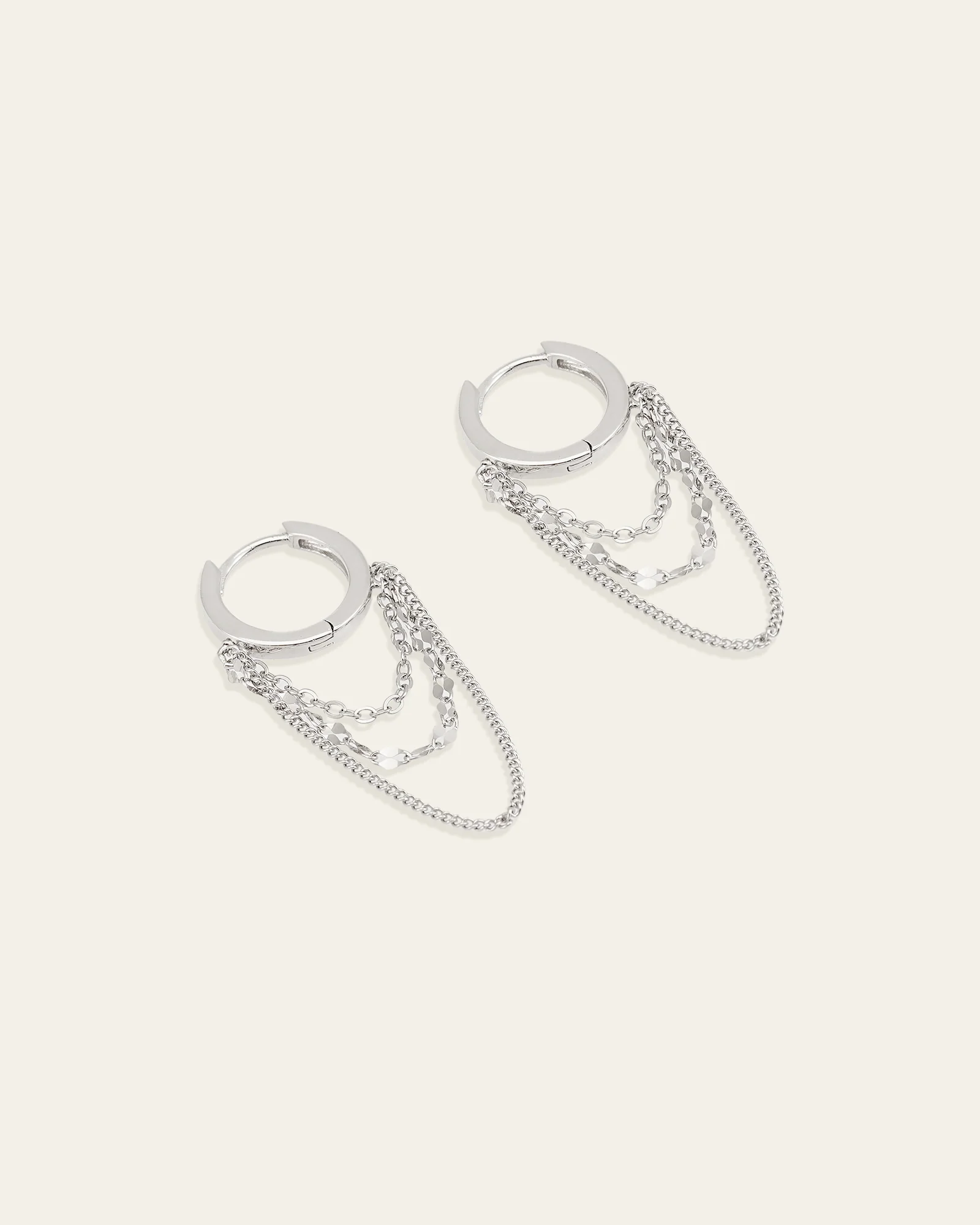 Sleeper Chain Hoop Earrings - Image 12