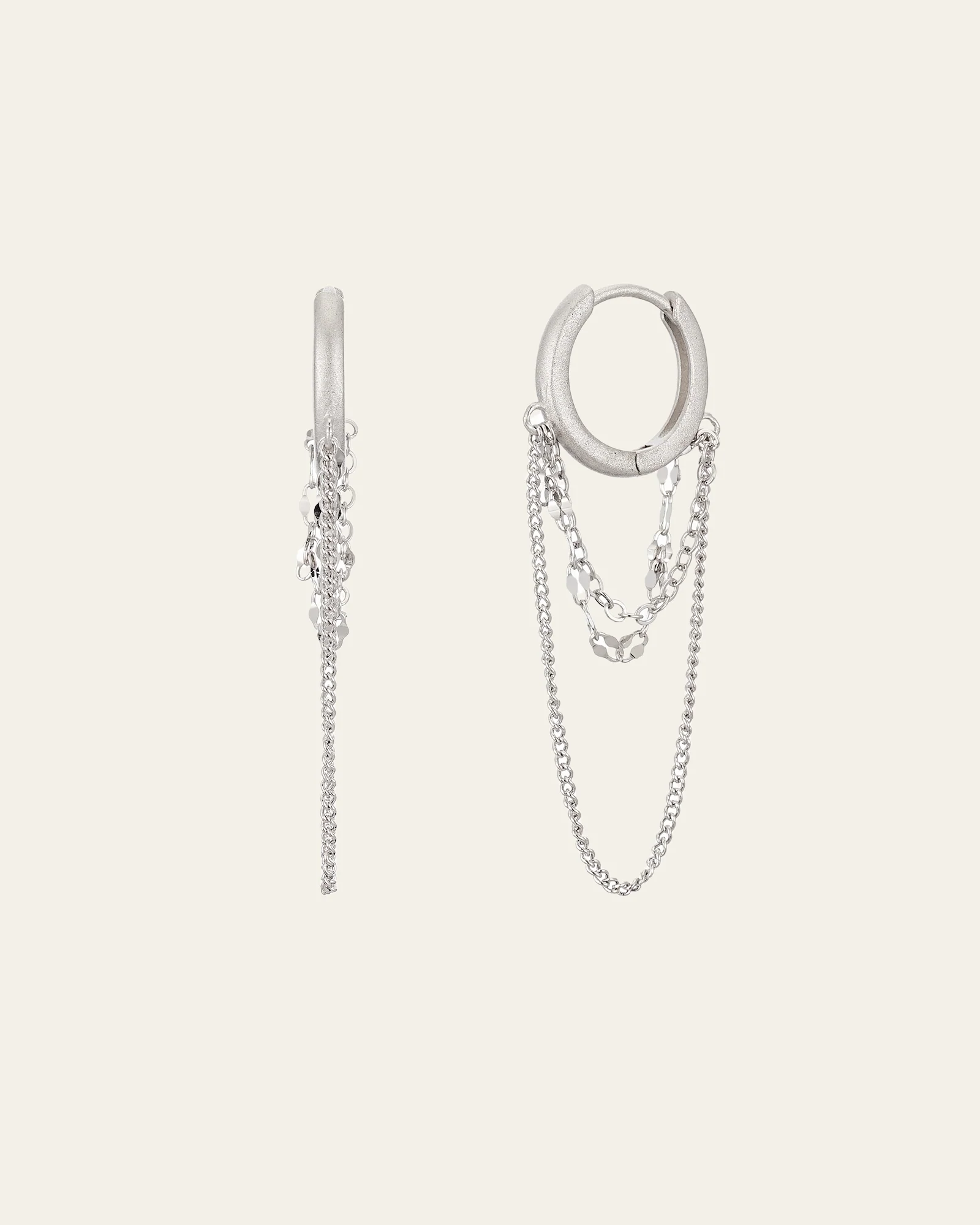 Sleeper Chain Hoop Earrings - Image 4