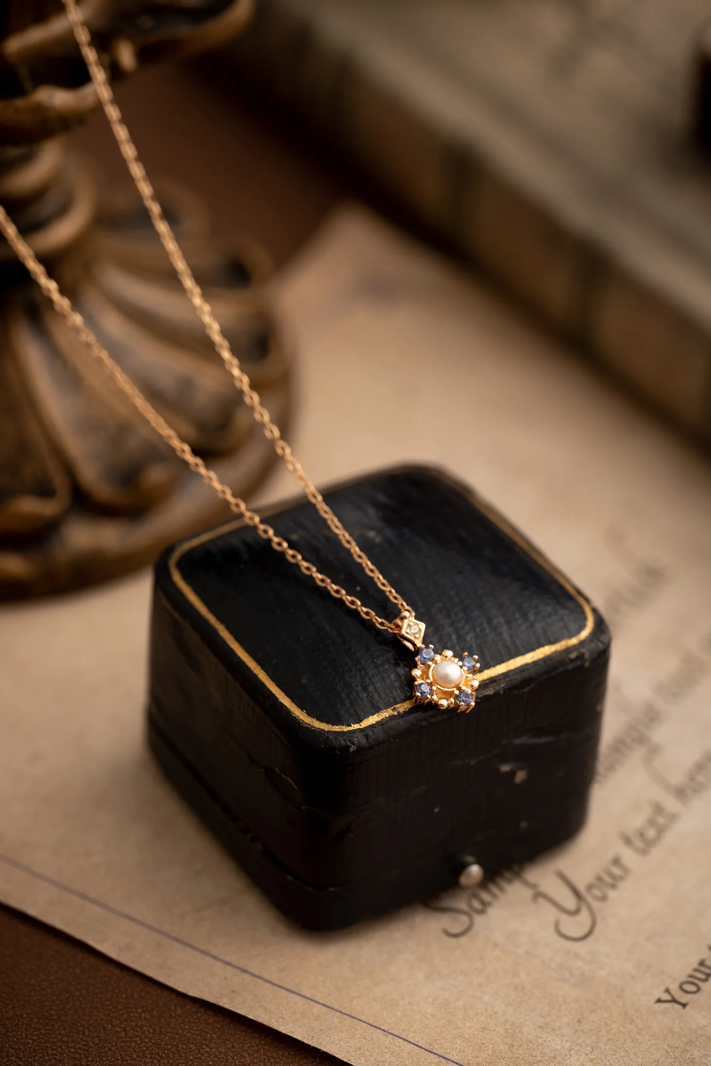 Chloe Pearl Tanzanite Jewelry Set - Image 4