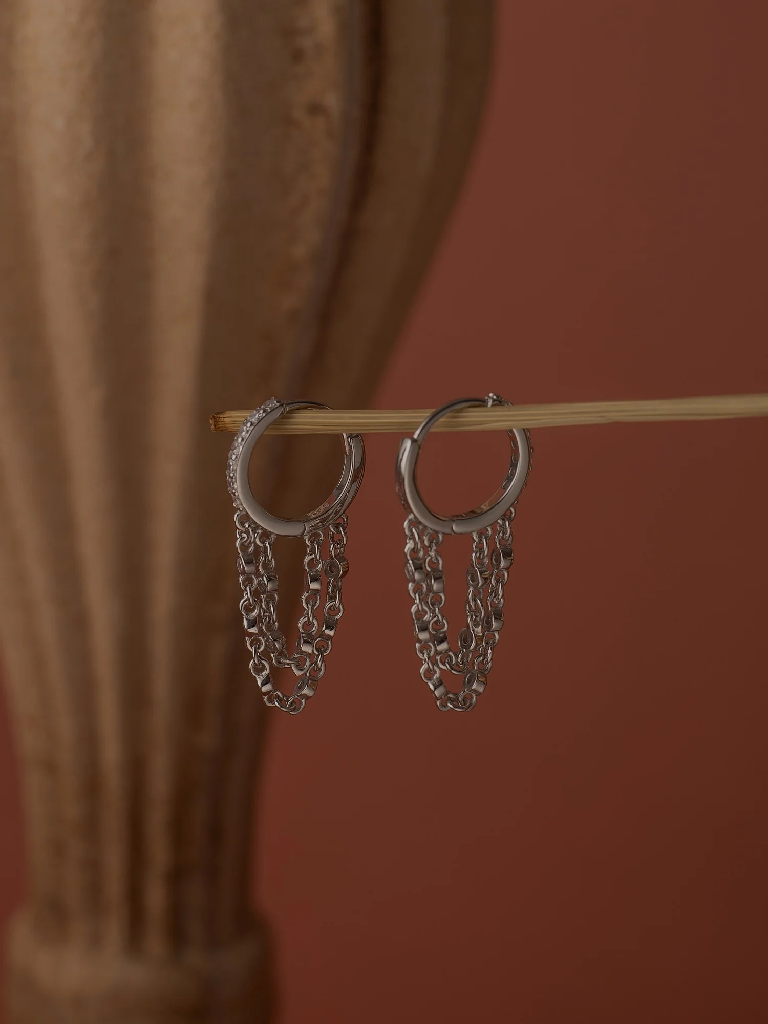 Willow Cz Chain Hoop Earrings - Image 4