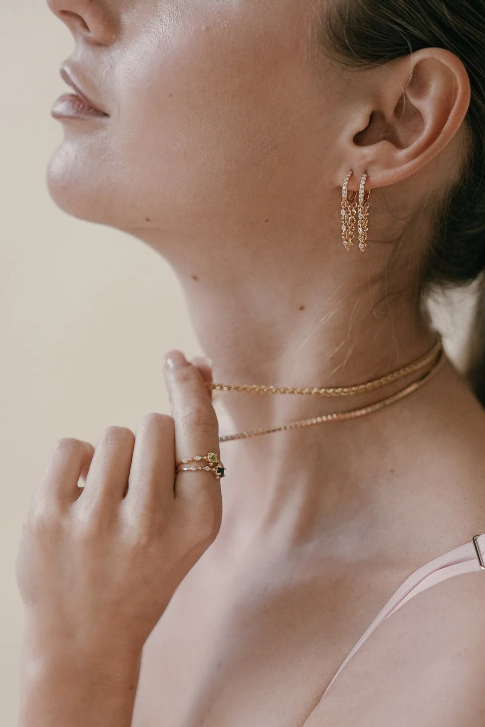 Willow Cz Chain Hoop Earrings - Image 6