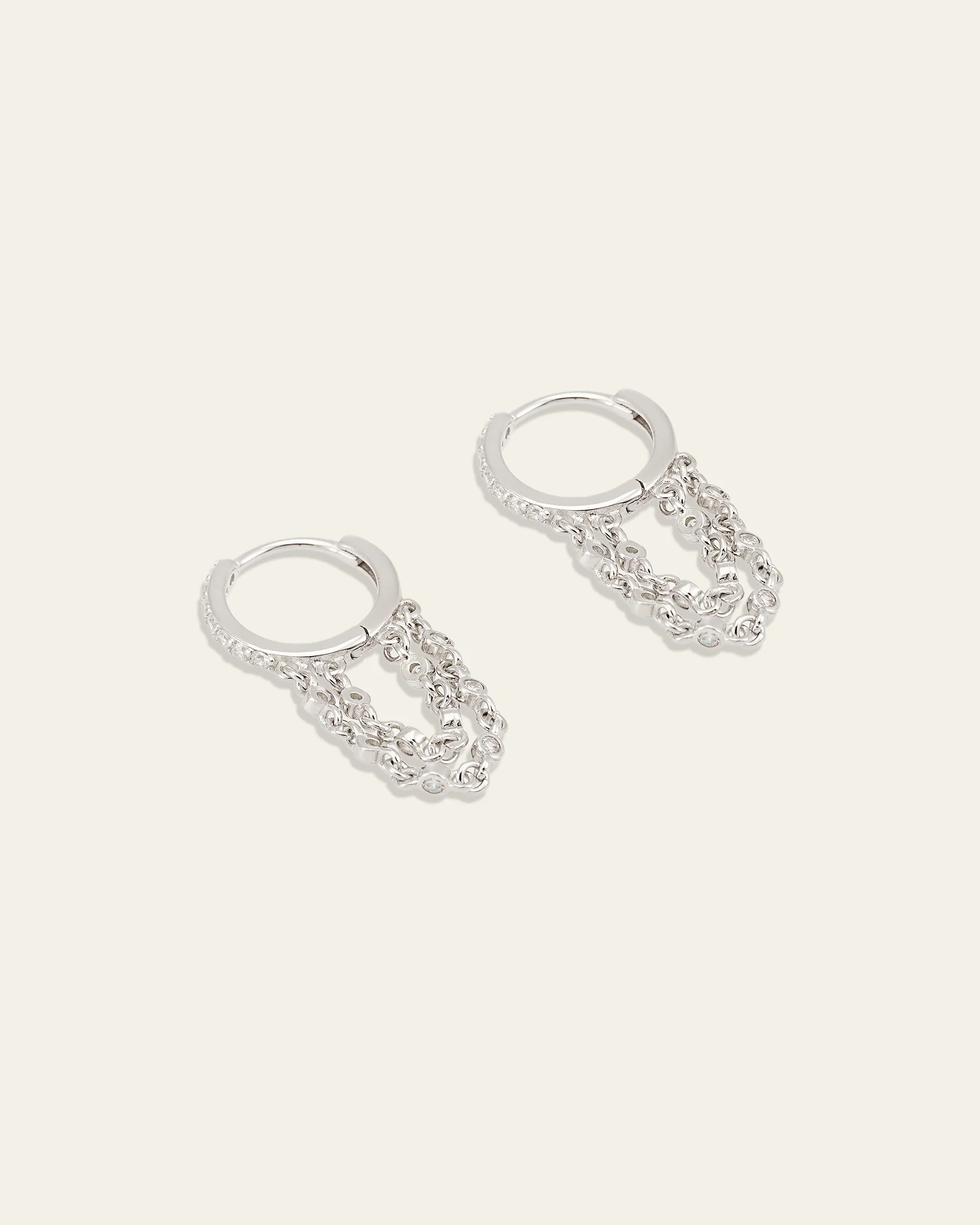 Willow Cz Chain Hoop Earrings - Image 8
